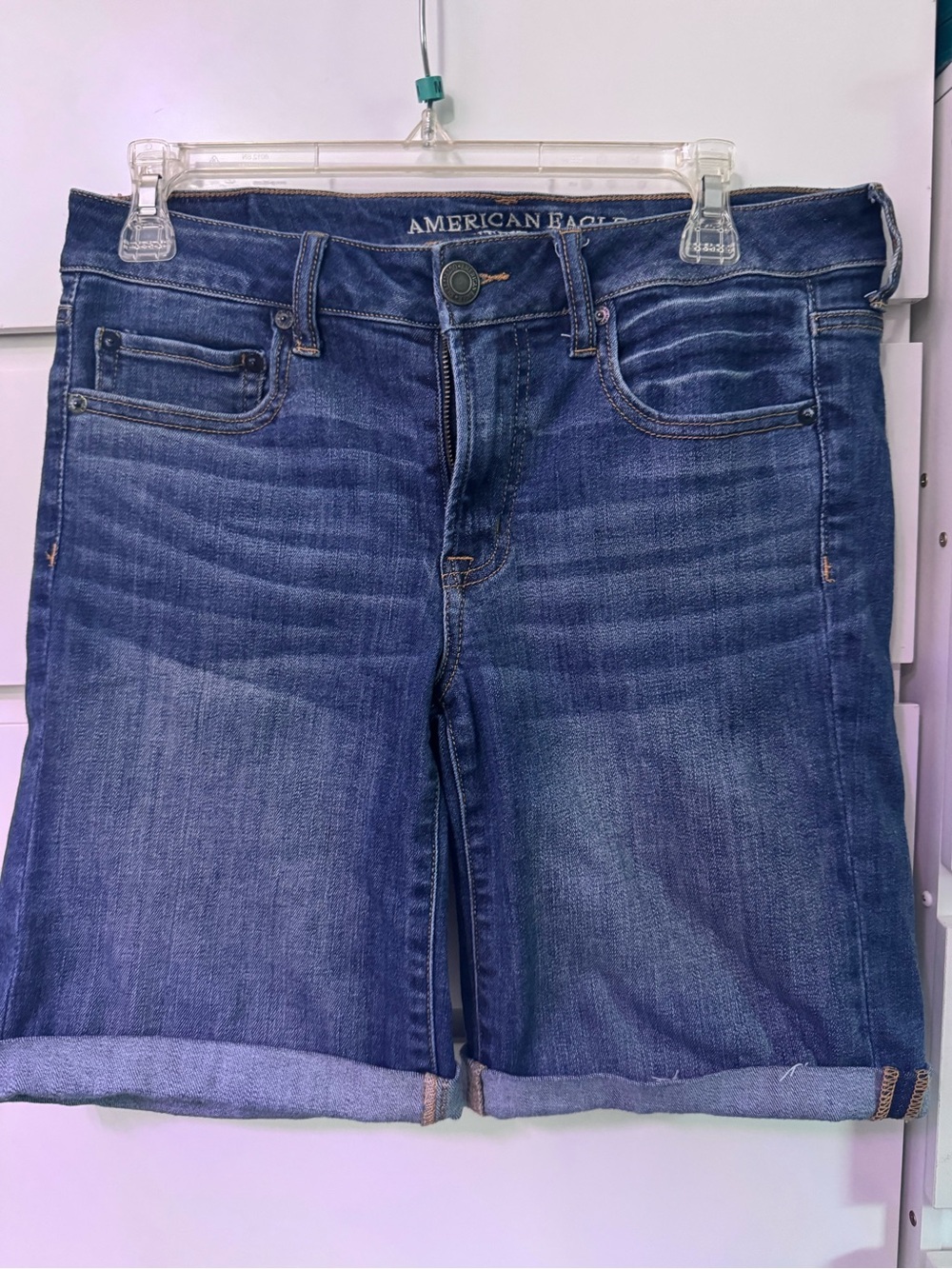 American Eagle Outfitters Women's  Denim Bermuda Shorts Mid-Rise